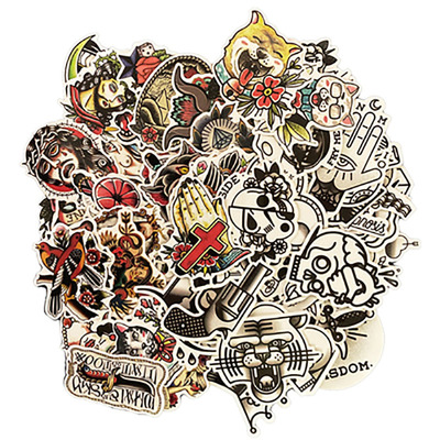 纹身old复古风套装手帐贴纸