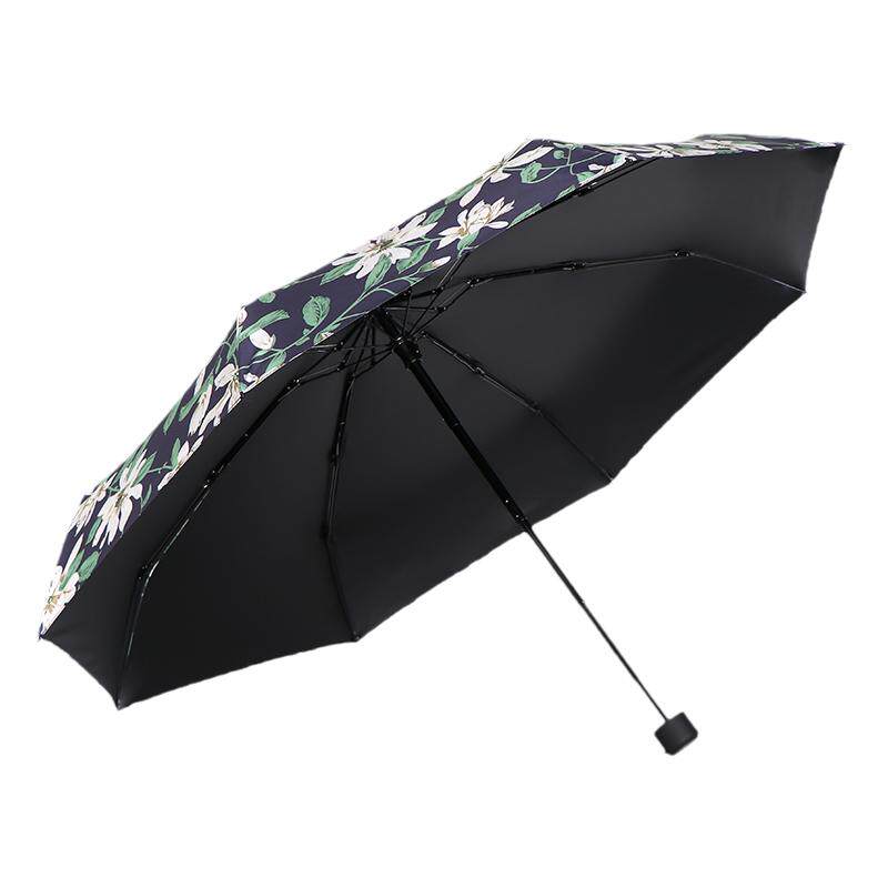 防晒五折太阳伞迷你口袋折叠伞防紫外线遮阳晴雨伞黑胶两用雨伞女