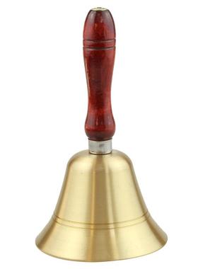 纯铜摇铃铜铃铛手摇木柄铃铛摆件