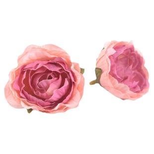 仿真花diy手工花环材料 假花 绢花 复古油画牡丹花头花朵谷美配件