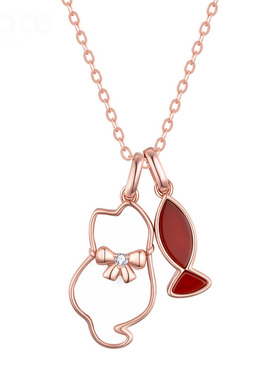 GraceGirl猫鱼之恋钻石项链新款