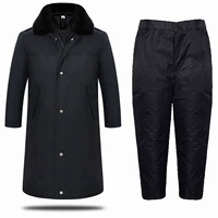 Удлиненное хлопковое пальто + хлопковые брюки