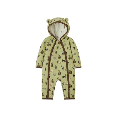 Milkbarn婴儿连体羽绒服连帽毛领