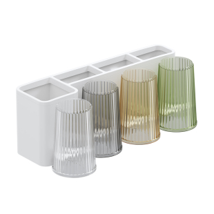 牙刷置物架免打孔刷牙杯漱口杯架子壁挂式卫生间家庭牙缸牙具挂架