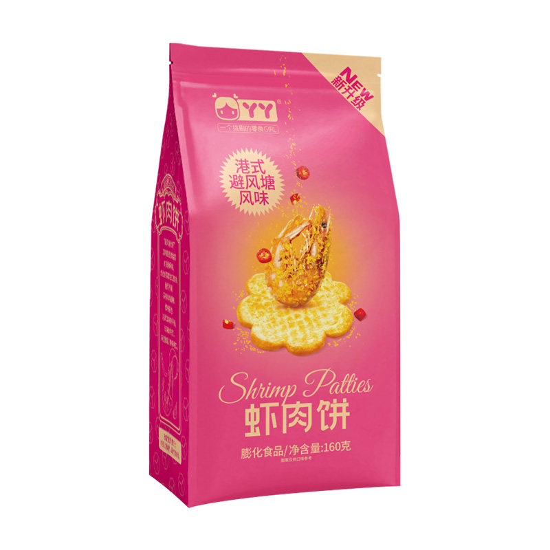 丫丫港式避风塘虾味饼非油炸零食