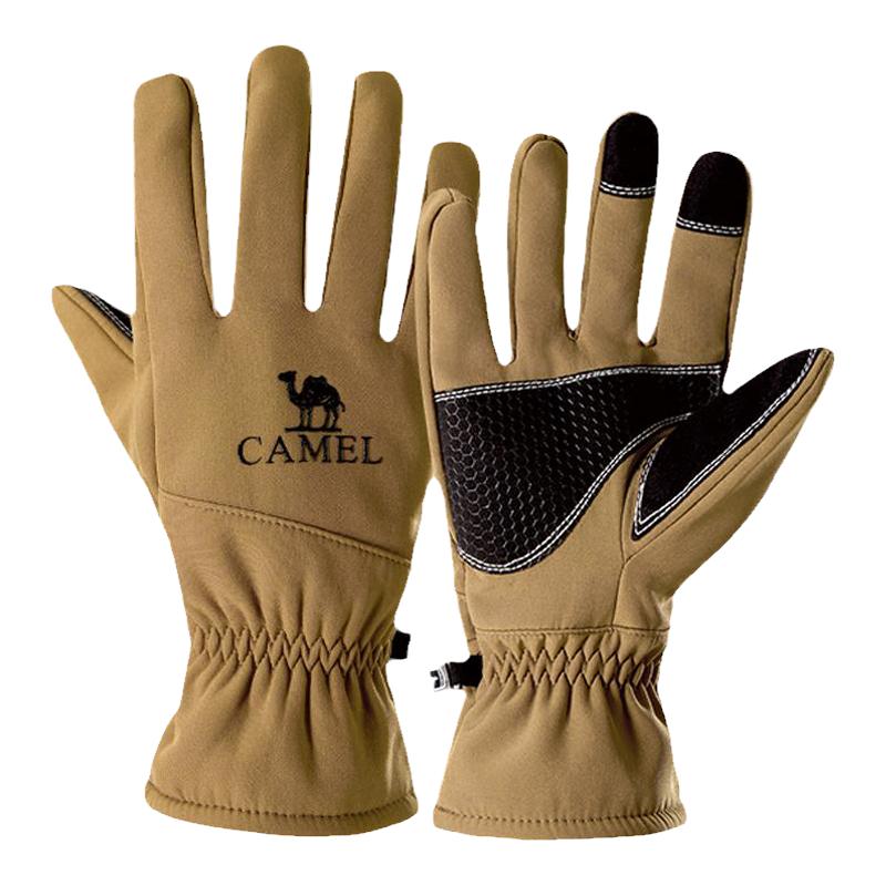 骆驼户外登山手套内里加绒