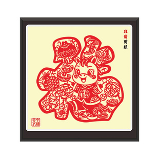 非遗蔚县剪纸艺术作品福字马年2026新年装饰画摆件窗花送老外礼品