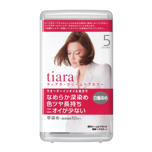 保税直发资生堂Tiara遮白发染发剂10分钟上色低刺激无味自然栗色