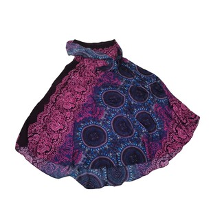 S002泰国曼陀罗绵绸飘逸连衣裙半身裙沙滩度假裙女两穿舞蹈大摆裙