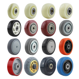 脚轮万向轮3寸4寸5寸轱辘橡胶2寸静音轮聚氨酯尼龙轮小手推车轮子
