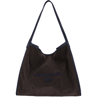 小众托特包女大容量2026新款灯芯绒通勤单肩包轻便休闲帆布手提包