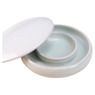 曹如章宝塔火锅毛笔墨汁砚台墨池汝窑白瓷文房四宝防挥发墨海盛墨