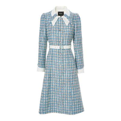 季小香风格纹外套式连衣裙女气质