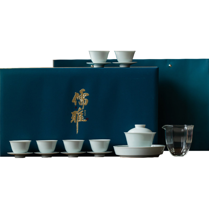观岚陶瓷色釉否茶具套装