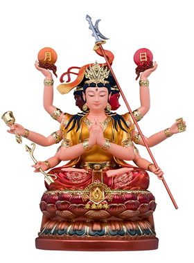 树脂金缕彩斗姆星君神像客厅摆件