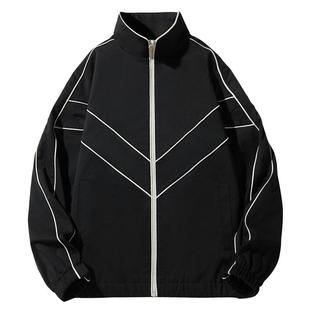 罗蒙男士夹克秋装新款宽松潮流痞帅休闲工装美式复古飞行员外套男