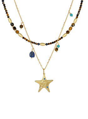 LAZY CIRCLES闪耀星星宝石套组项链女多元素幸运星吊坠锁骨链叠戴