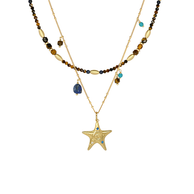 LAZY CIRCLES闪耀星星宝石套组项链女多元素幸运星吊坠锁骨链叠戴