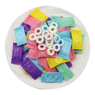 无糖薄荷糖清新口气情话口香糖商用水果喜糖招待圈圈糖果散装零食