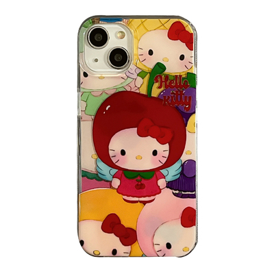 可爱苹果卡通凯蒂猫挂坠手机壳