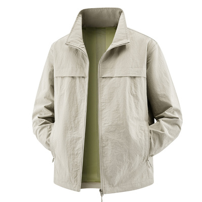 啄木鸟春秋新款立领夹克衫男外套