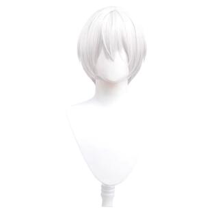漫囧光与夜之恋齐司礼扎辫子束发造型浠cos假发现货银白短发包邮