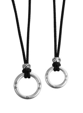 免费刻字999足银平安扣情侣项链