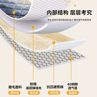 百丝悠新款床垫学生宿舍90x200cm单人软垫180x200cm双人垫子1折叠