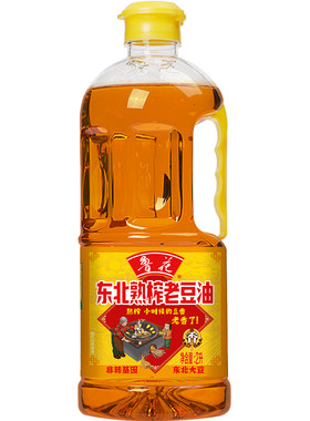 鲁花东北熟榨老豆油2L
