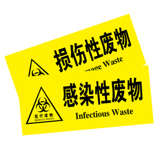 2026新版医疗废物标贴损伤性废物标识感染性废物标识标签分类标识贴纸暂存间全套垃圾医废暂存分类处理废弃物