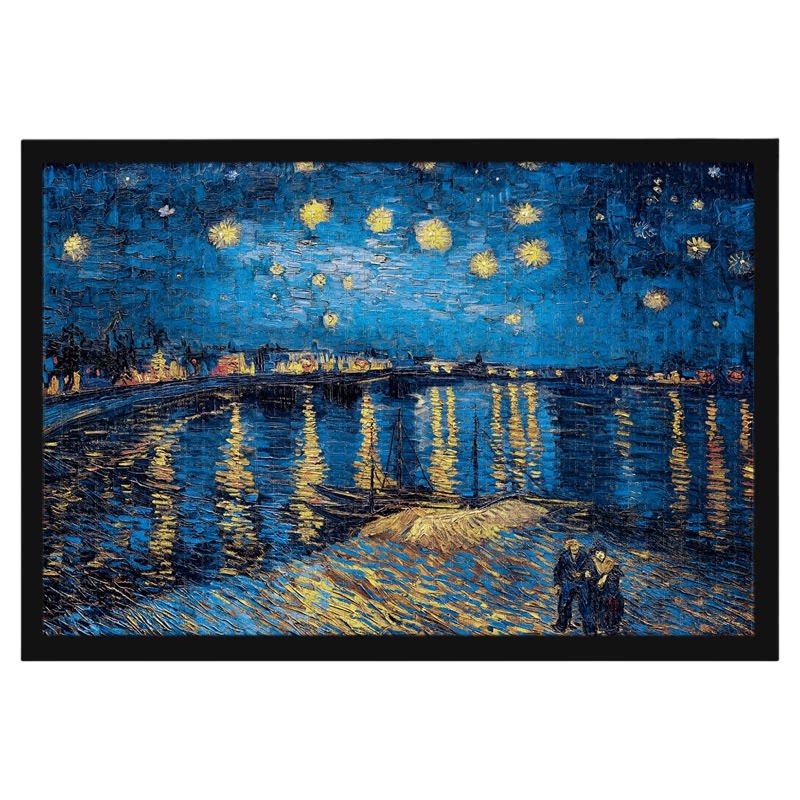 梵高罗纳河上的星夜拼图1000片木质带相框可定制油画治愈系高难度