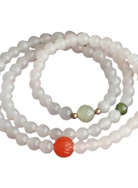 原创天然和田玉多圈手链