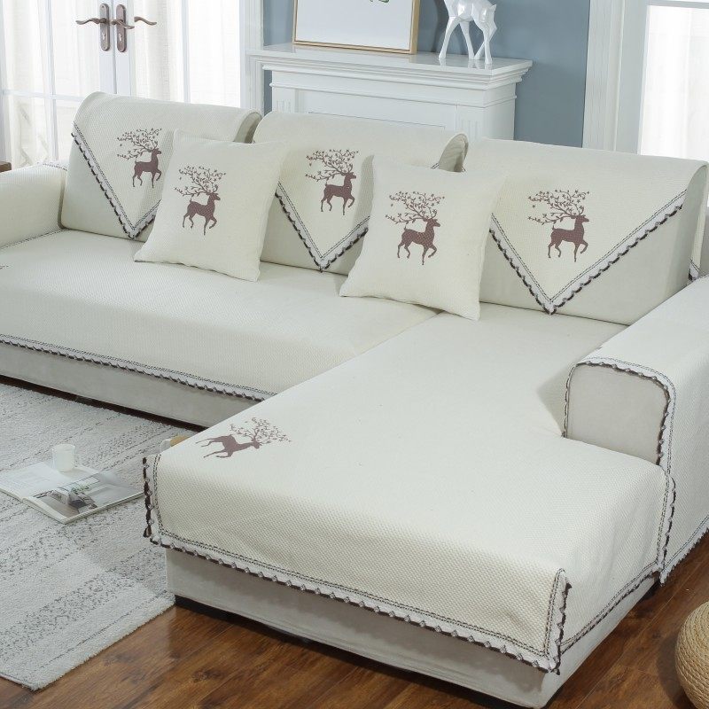 L沙发垫四季布艺通用简约现代棉麻坐垫防滑沙发套全包萬能套罩全