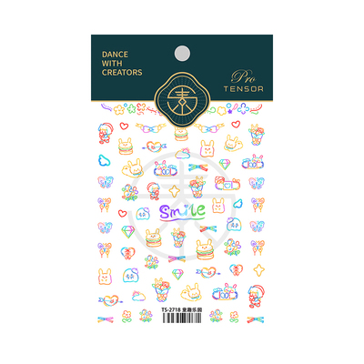 茉季中国美甲贴纸立体浮雕效果