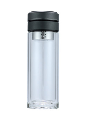 茶水分离双层玻璃杯泡茶水杯子独立茶仓男士保温透明隔热分离杯