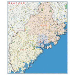 打印2026新版高清闽南厦漳泉商圈厦门漳州泉州市场地图海报装饰画