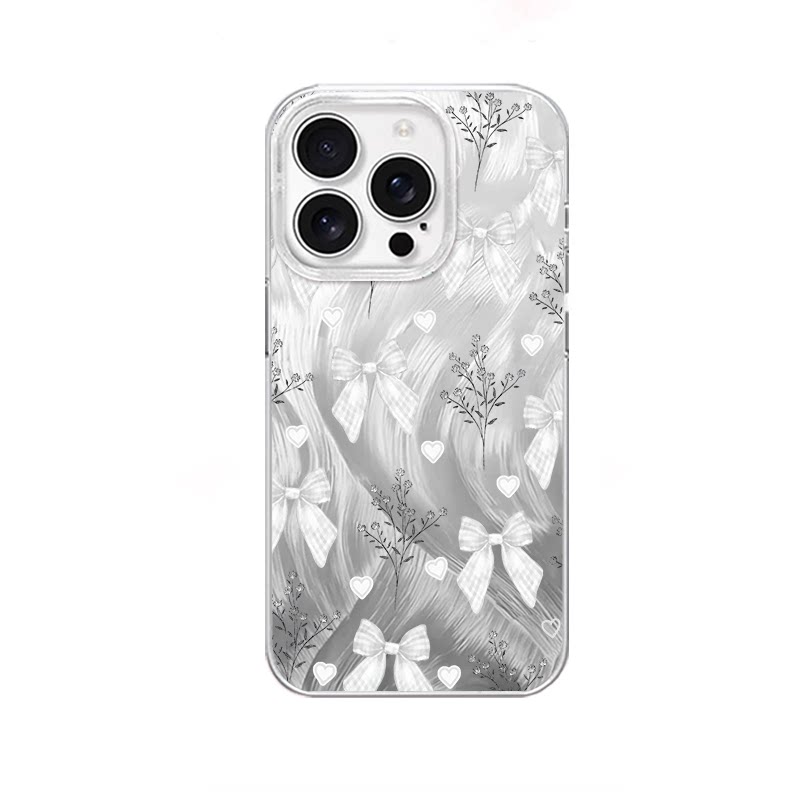 白格蝴蝶结爱心适用于iPhone18promax/iPhone17pro手机壳华为mete80一加13磁吸vivoS30羽纱红米K80小米17OPPO