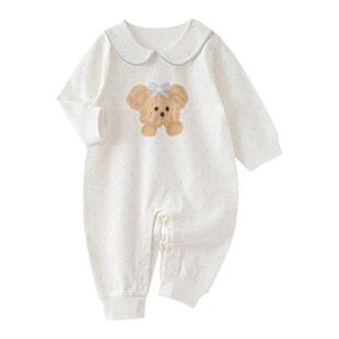 馨贝比婴儿衣服连体衣春秋季长袖无骨睡衣女宝宝可爱公主哈衣爬服
