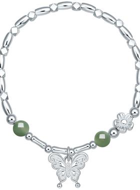 周六福S925银蝴蝶结手串女