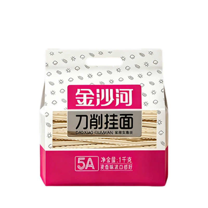 金沙河刀削面挂面宽面条批发袋装荞麦正宗山西刀削面官方旗舰1kg
