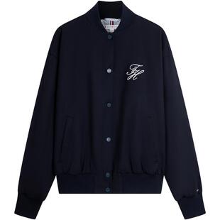 【金智秀同款】Tommy26春夏新款女羊毛混纺刺绣宽松棒球夹克外套