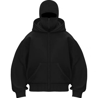 双帽悍匪拉链连帽卫衣开衫外套