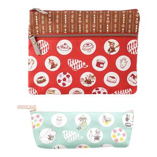 sunstar太阳星MOOMIN姆明限定棉布印花大容量双层拉链袋学生文具收纳笔袋卡通印花M号/S号