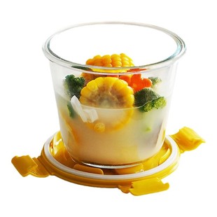 汤碗玻璃饭盒可微波炉加热上班族带盖汤杯密封保鲜盒便携防漏汤盒