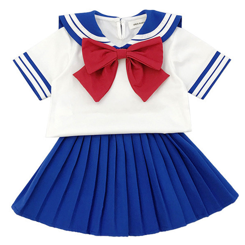 女童美少女战士衣服儿童套装两件套水手服学院风洋气百褶裙女宝宝