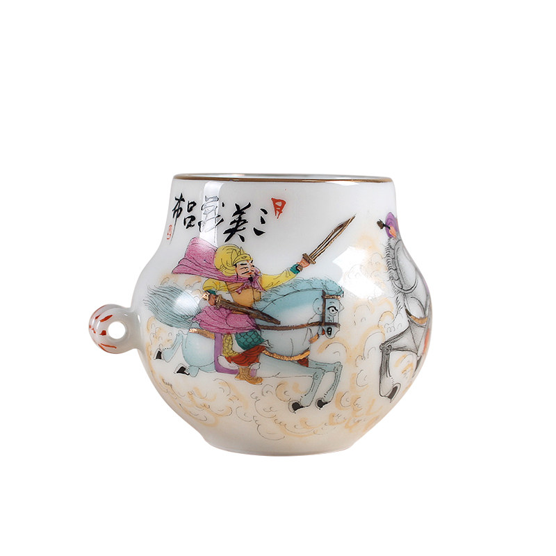 景德镇手绘三英吕布成都鸟笼配件