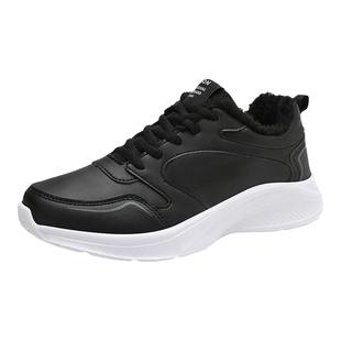 冬季双星运动鞋女鞋加绒保暖棉鞋加厚软底休闲鞋皮面防水跑步鞋女