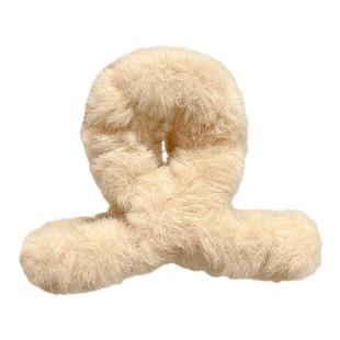 秋冬毛绒抓夹女高级感发量少发夹2025新款中号发抓后脑勺夹子头饰