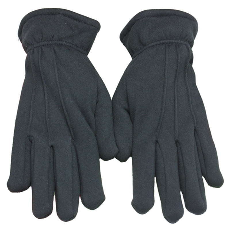 冬季防寒加绒手套舞蹈表演保安黑白加厚款背三筋礼仪司机酒店物业