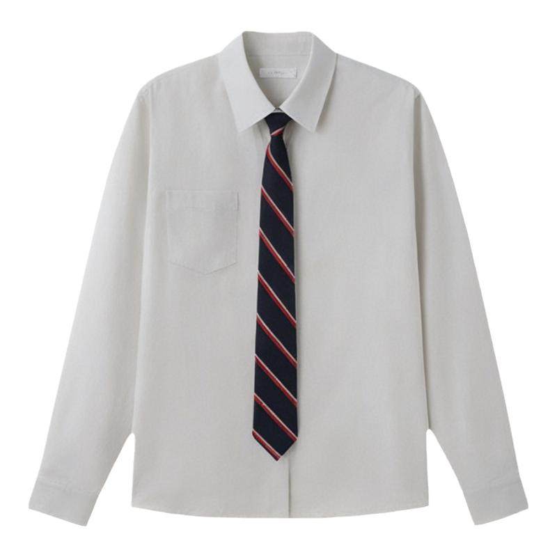 wtmp日系校供感制服尖领硬领纯白长袖衬衫JK女生DK男生学院风衬衣